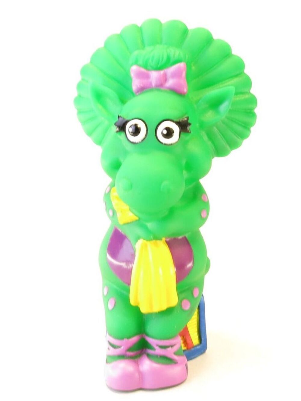 Vintage 1990's Barney Baby Bop Vintage Coin Bank PVC 7.25" with Stopper